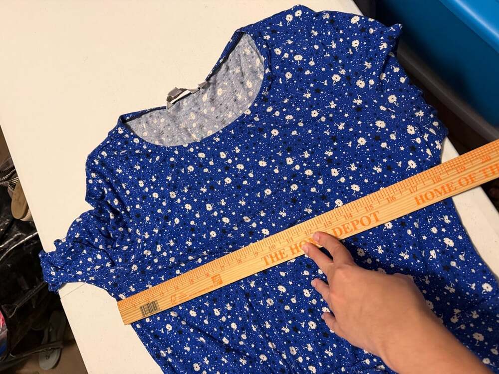Boden Dress Size US 10L Blue White Star Floral Drawstring Jersey 10 Long Tall - Picture 8 of 8